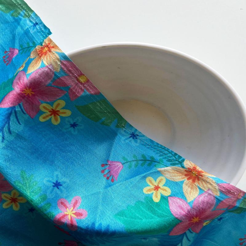 Blue Digital Print Mashru Silk Fabric