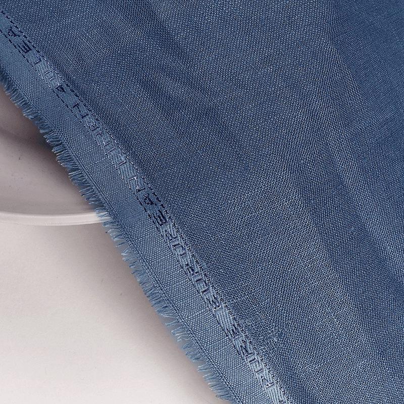 Blue Dyed 40 Lea Pure Linen Mill Dyed Fabric 58"