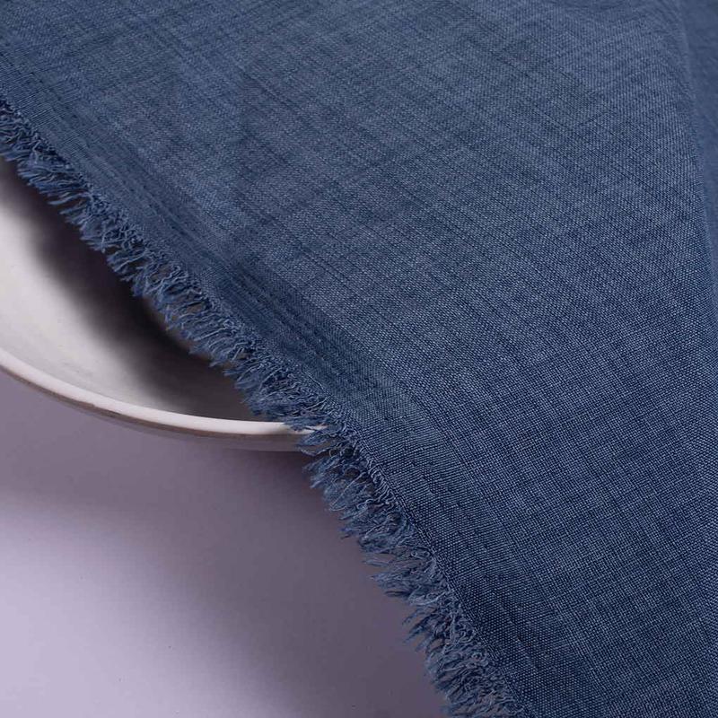 Blue Poly Single Sided Slub Mill Dyed Fabric (Irish Linen) - 27 kg
