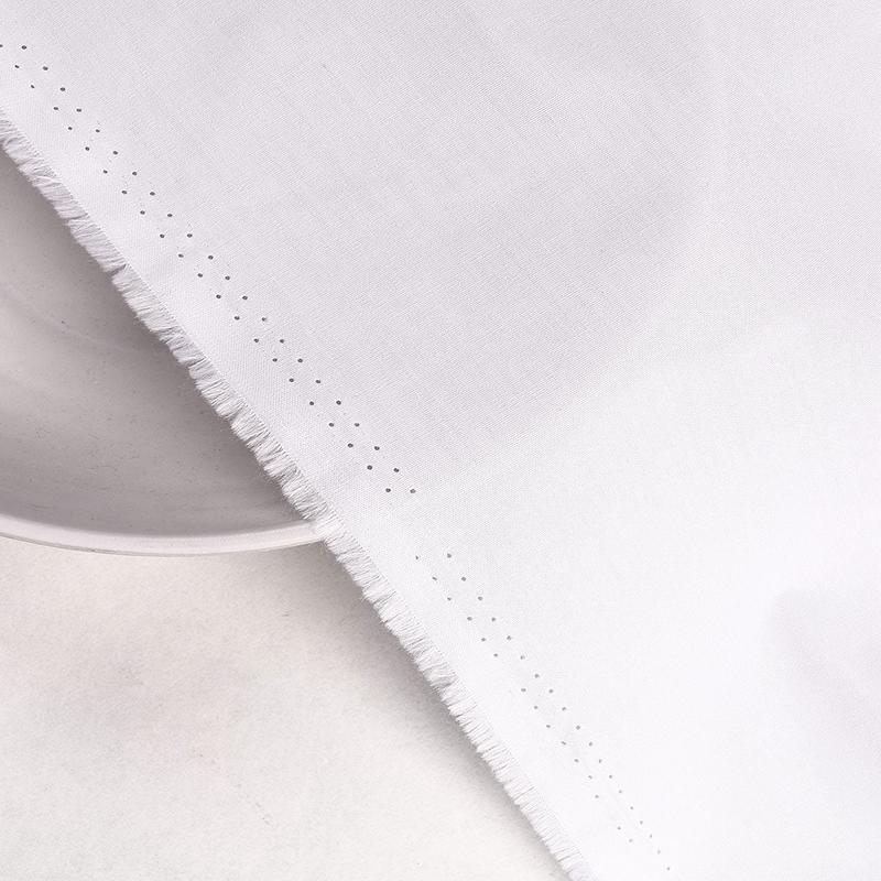 White 40s Cotton Poplin Lafer Finish Mill Dyed Fabric 58"