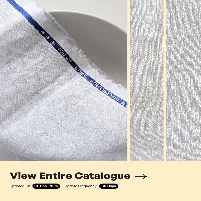 White 60 Lea Pure Jacquard Linen Fabric 58"