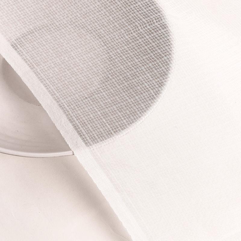 White Kota Doria Silk Fabric