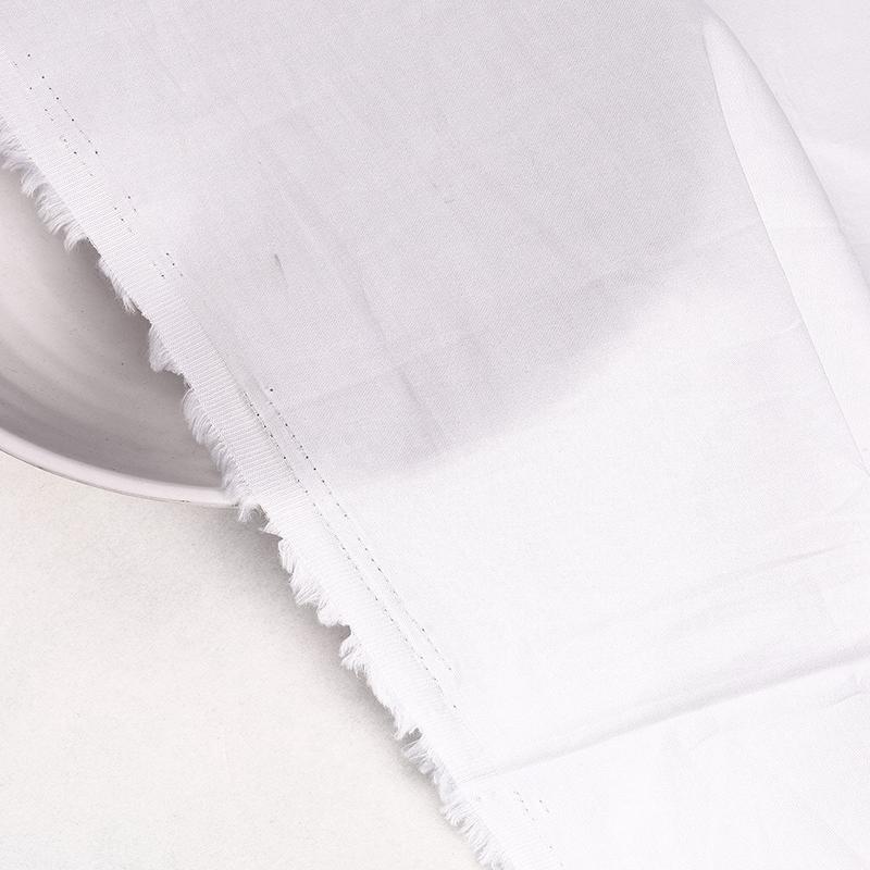 White Plain 60s Cotton Satin Bio Finish Fabric 57"