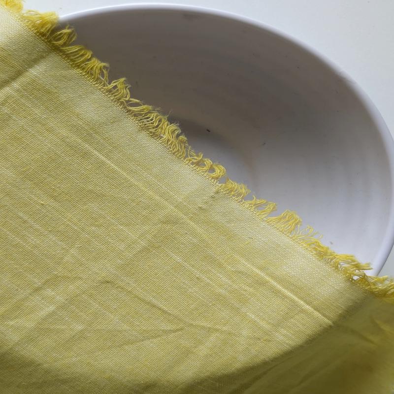 Yellow Chambray Slub Blended Cotton Yarn Dyed Fabric 46"