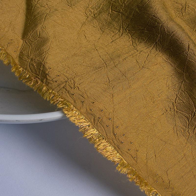 Yellow Poly Crushed Mill Dyed Fabric - 9 kg