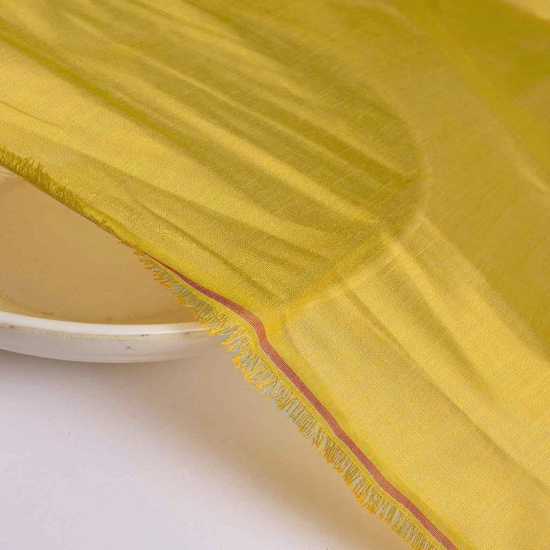 Yellow Poly Viscose Mill Dyed Fabric (Modal Chanderi) - 6 kg