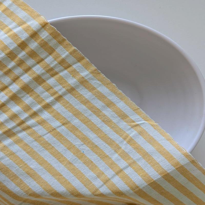 Yellow Stripes Blended Cotton Yarn Dyed Fabric 60"