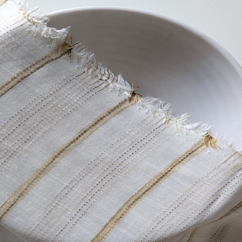 Yellow Stripes Blended Viscose Yarn Dyed Fabric 60"