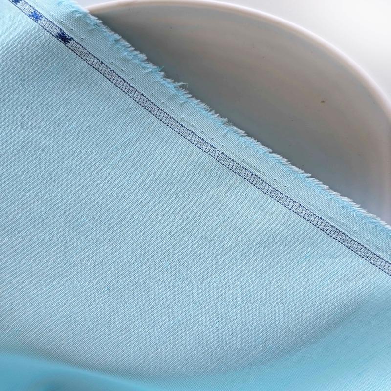 Light Blue Dyed Cotton Linen Mill Dyed Fabric 58"