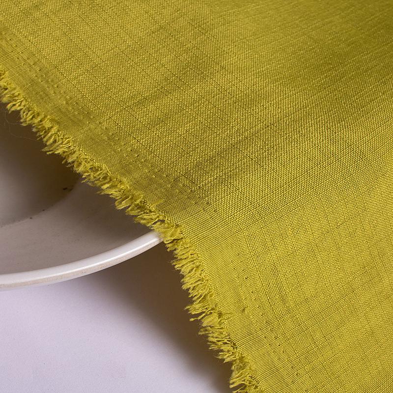 Light Green Poly Single Sided Slub Mill Dyed Fabric (Irish Linen) - 27 kg