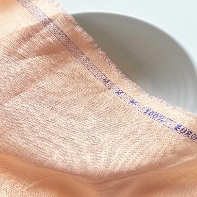 Light Orange Dyed 40 Lea Pure Linen Mill Dyed Fabric 58"