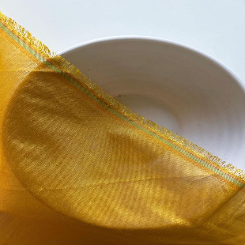 Mustard Yellow Poly Viscose Mill Dyed Fabric (Modal Chanderi) - 6 kg