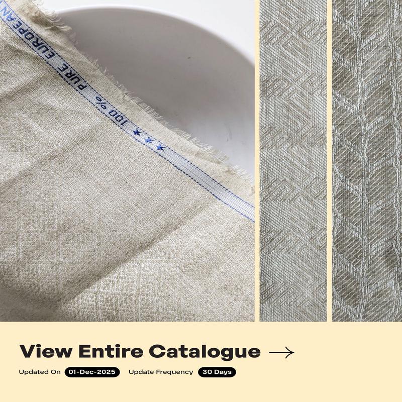 Natural 60 Lea Pure Jacquard Linen Fabric 58"