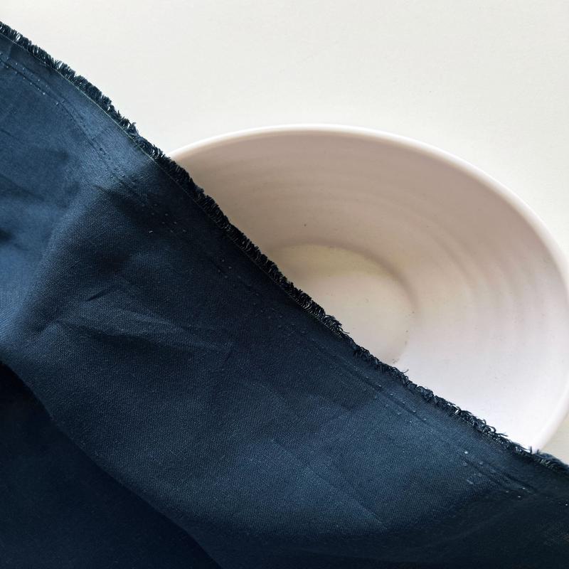 Navy Blue 85% TENCEL 15% Linen Mill Dyed Fabric 60"