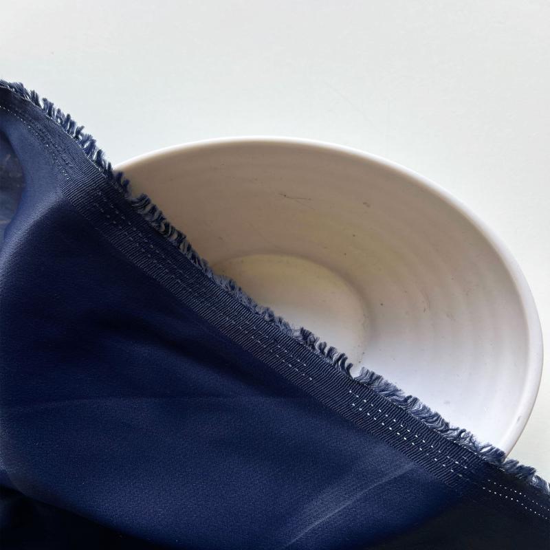 Navy Blue Dyed VFY Dull Crepe Satin Fabric 50"