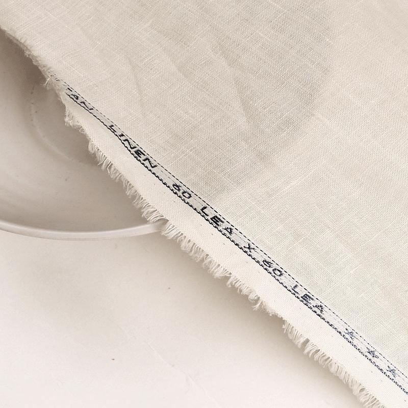 Off-White Dyed 60 Lea Pure Linen Mill Dyed Fabric 58"