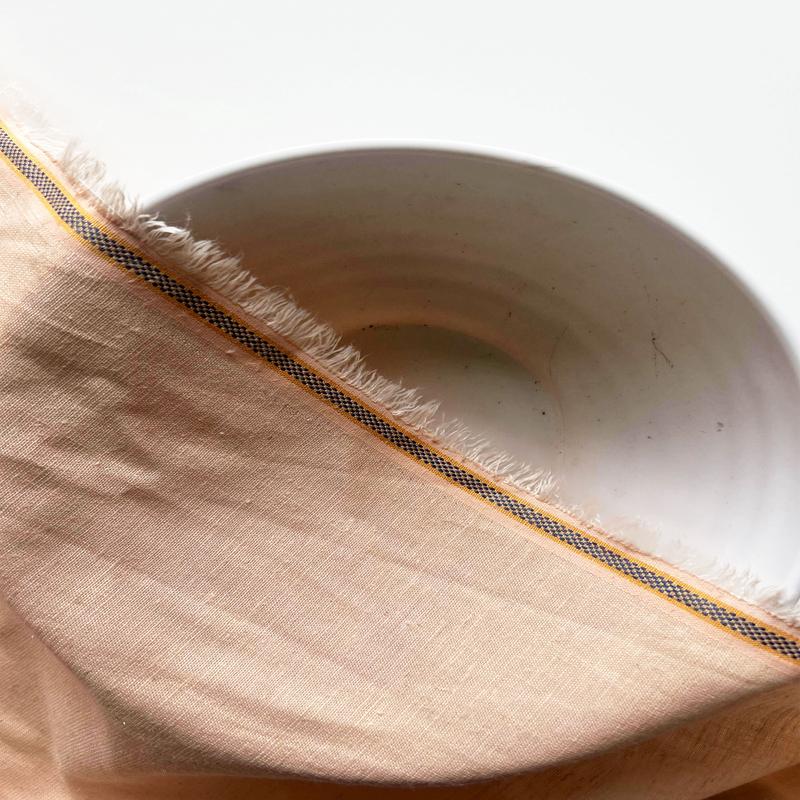 Orange Blended Cotton Neps Mill Dyed Fabric 58"