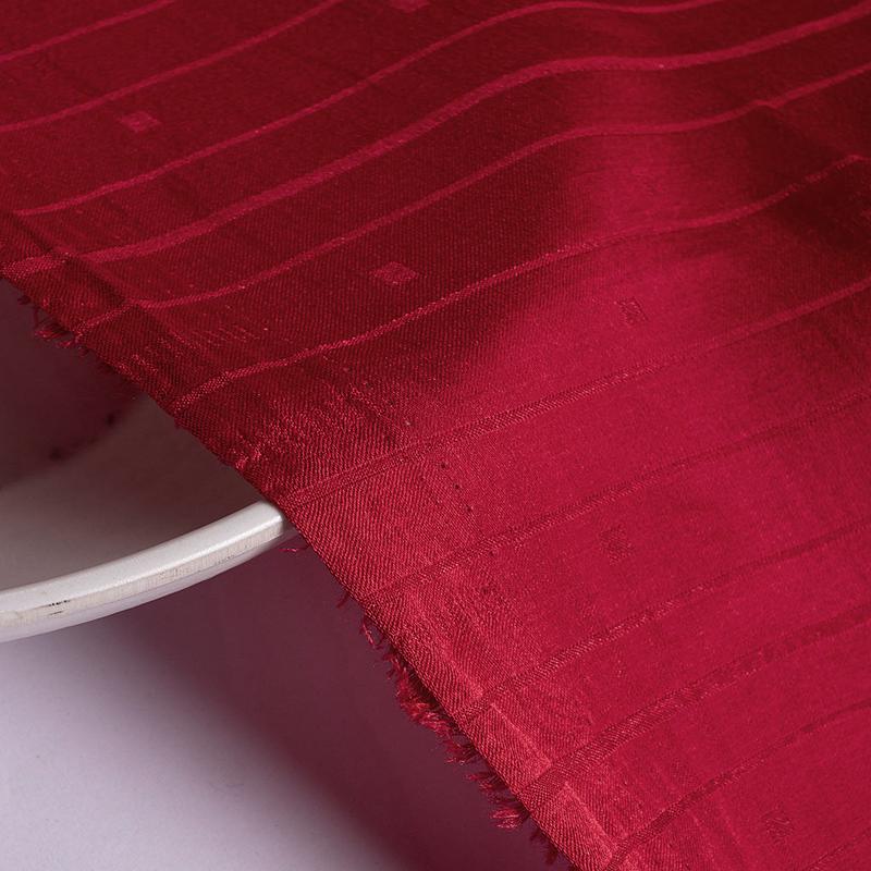 Red Stripes Poly Satin Dobby Mill Dyed Fabric 52" - 10.5 kg