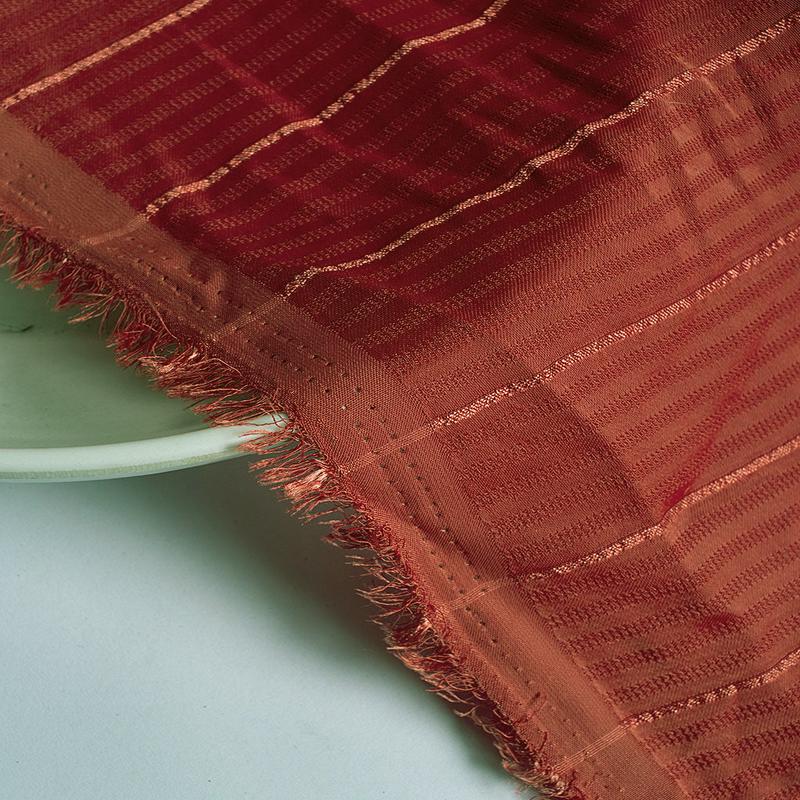 Red Stripes Poly Satin Dobby Mill Dyed Fabric 60" - 21 kg