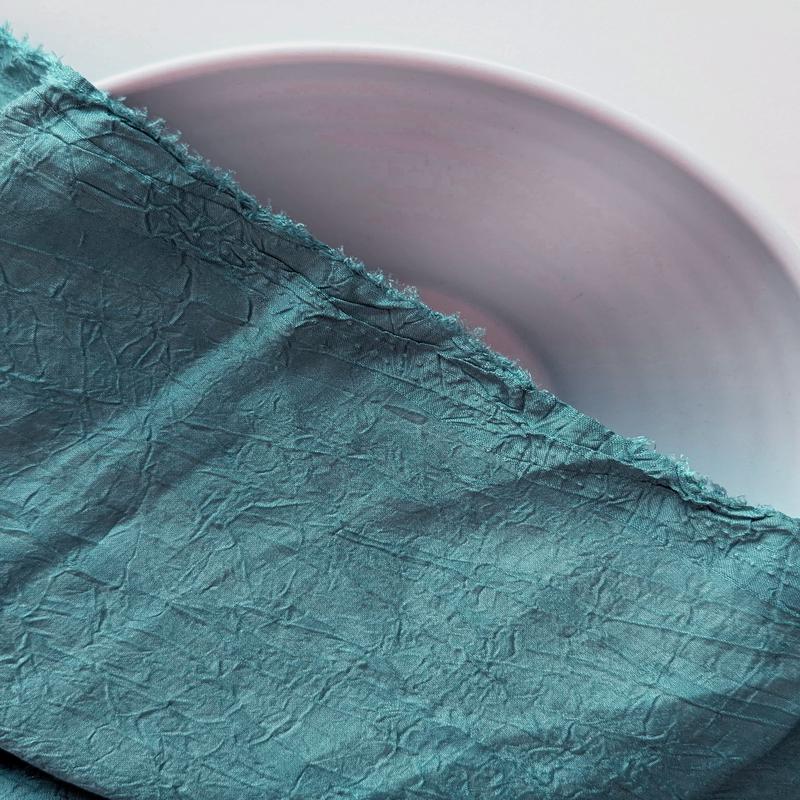 Teal Poly Crushed Mill Dyed Fabric - 9.5 kg