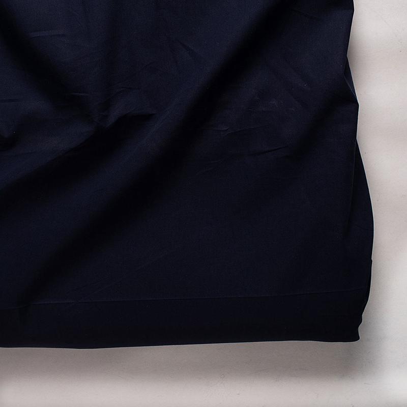 40's Navy Blue Plain Cotton Poplin Bio Finish Mill Dyed Fabric 58"