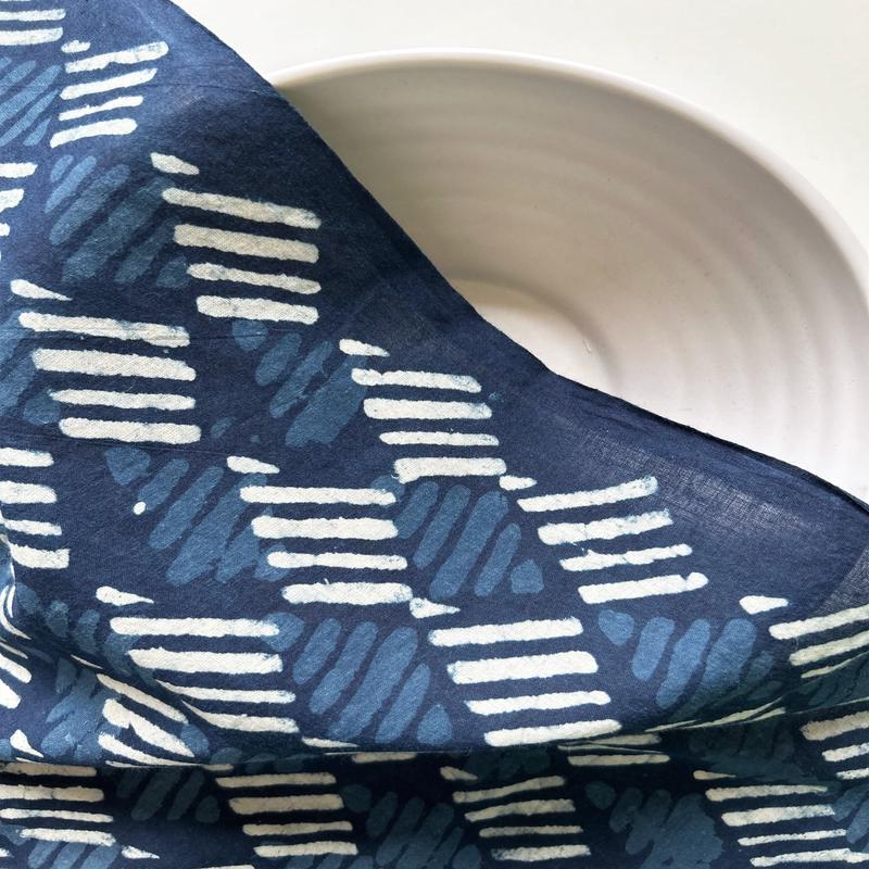 Indigo Hand Block Cotton Fabric