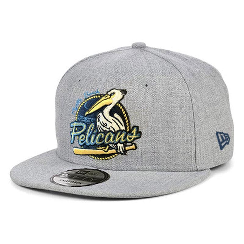 Myrtle Beach Pelicans New Era Heather Gray Primary 9Fifty Adjustable Snapback Cap