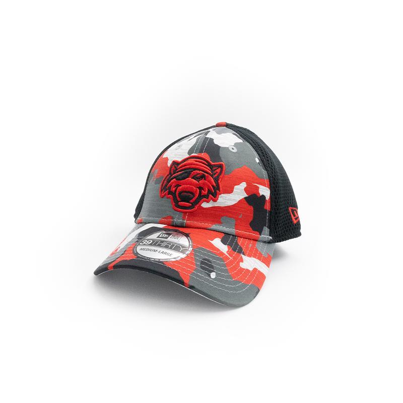 Erie SeaWolves NEC Team Camo 39THIRTY Stretch-Fit Cap