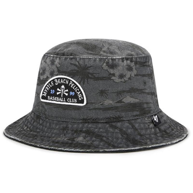 Myrtle Beach Pelicans 47 Brand Black Fiji Pirate Logo Bucket Hat
