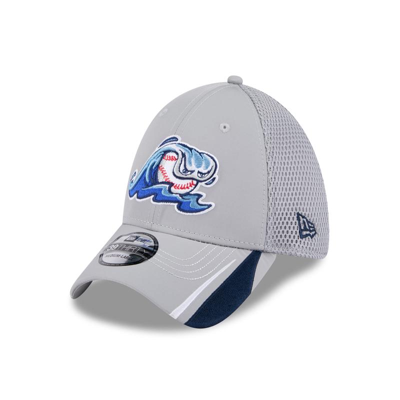 West Michigan Whitecaps New Era Jr. Linear Grey Stretch-Fit 39THIRTY Cap