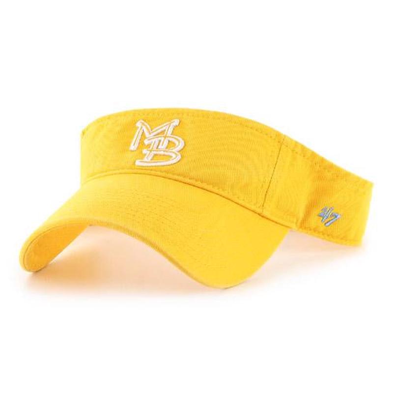 Myrtle Beach Pelicans 47 Brand Yellow Raised Garment Washed Game Visor