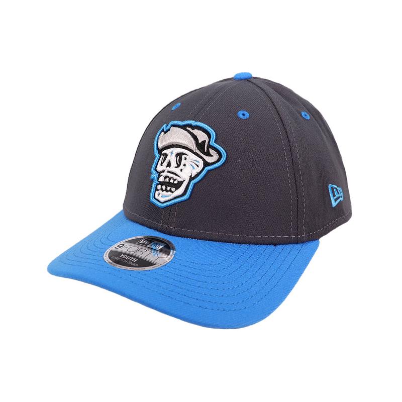 Kids' Reyes de Plata New Era Skull Graphite/Blue 9FORTY Stretch-Snapback Hat