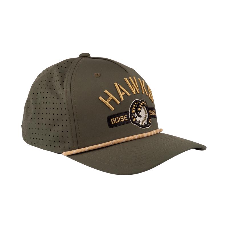BOISE HAWKS MILITARY HAT, ARMY GREEN