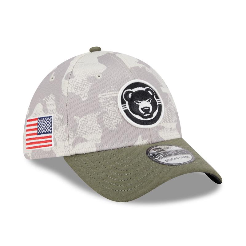 South Bend Cubs New Era 39Thirty Stretch-Fit 2025 Replica Armed Forces Cap