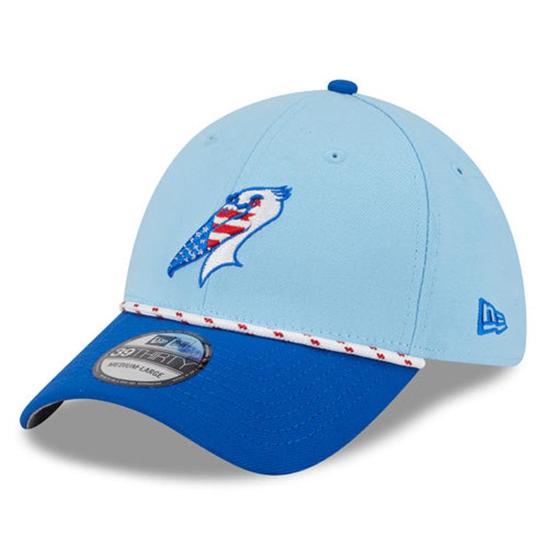 Myrtle Beach Pelicans New Era 2025 4th of July 39Thirty Stretch Fit Cap