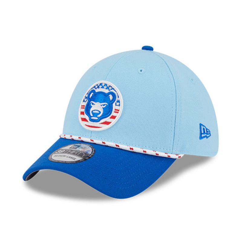 South Bend Cubs New Era 39Thirty Stretch-Fit 2025 July 4th Rope Cap