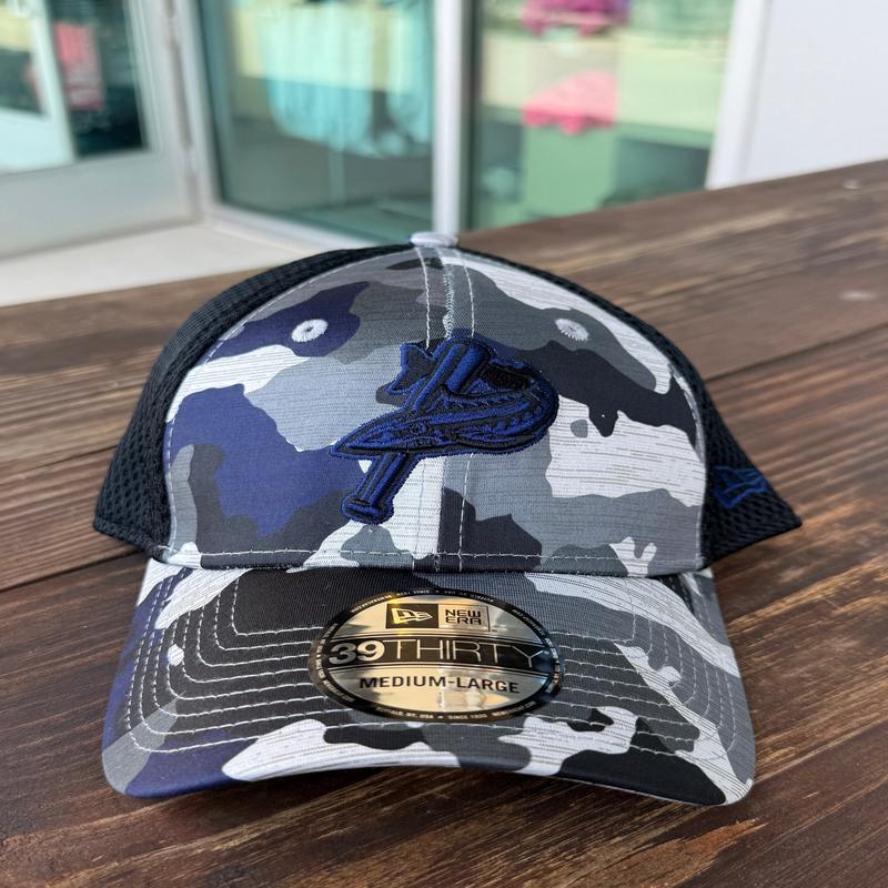 Pensacola Blue Wahoos New Era 39Thirty Active Navy Camo Hat