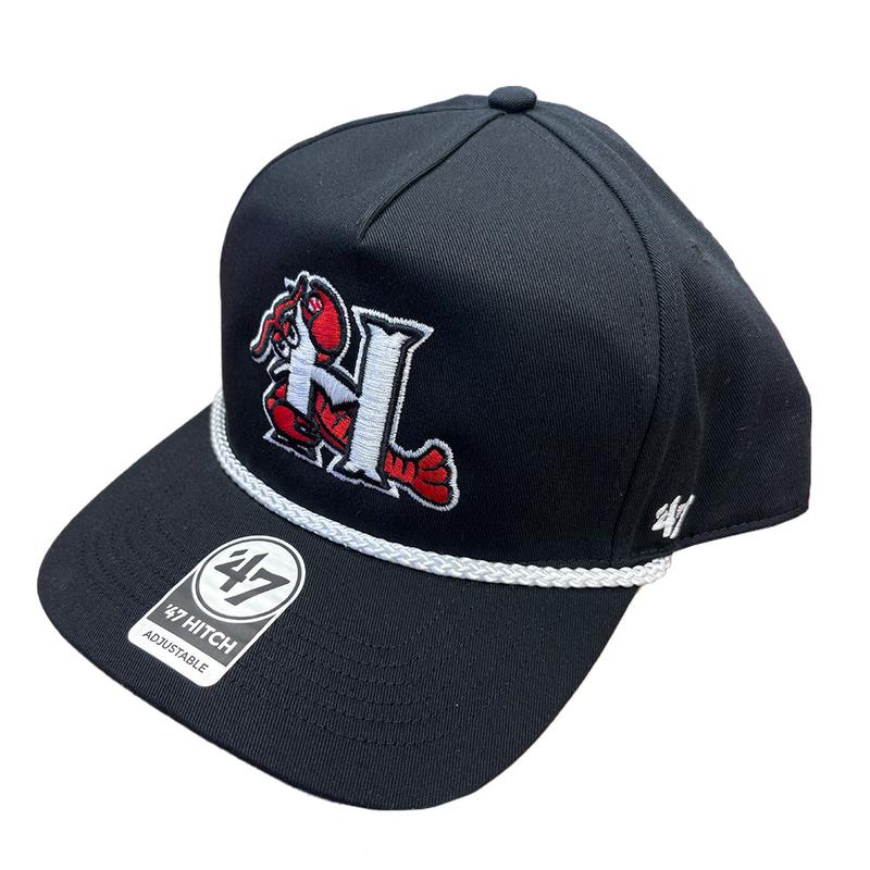 Hickory Crawdads '47 Black Rope Hitch Adjustable Cap