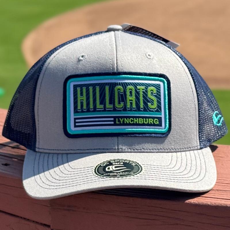 Lynchburg Hillcats Grey/Navy Mesh Adjustable Patch Hat