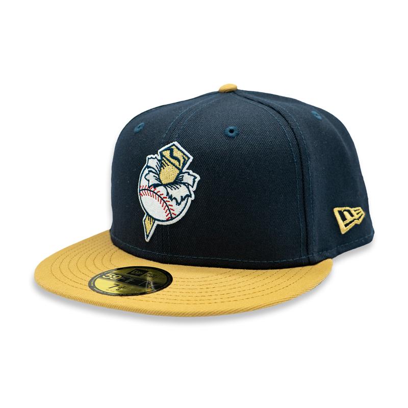 Omaha Storm Chasers New Era 59Fifty Golden Spikes Navy/Gold Cap