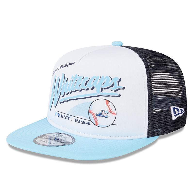 West Michigan Whitecaps New Era 9FIFTY AF Retro Script Foam Front Trucker A-Frame Cap