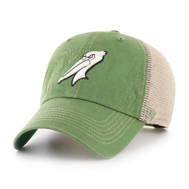 Myrtle Beach Pelicans 47 Brand Green and Khaki Alternate Adjustable Trawler Cap