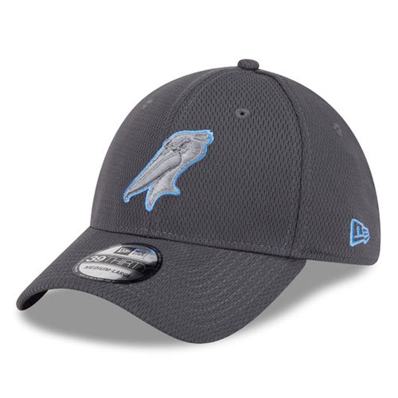 Myrtle Beach Pelicans New Era Graphite Alternate Logo 39Thirty Stretch Fit Cap