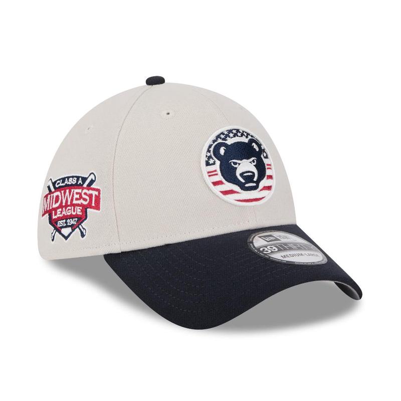 South Bend Cubs New Era 39Thirty Stretch Fit Retired Replica July 4th 2024 Cap