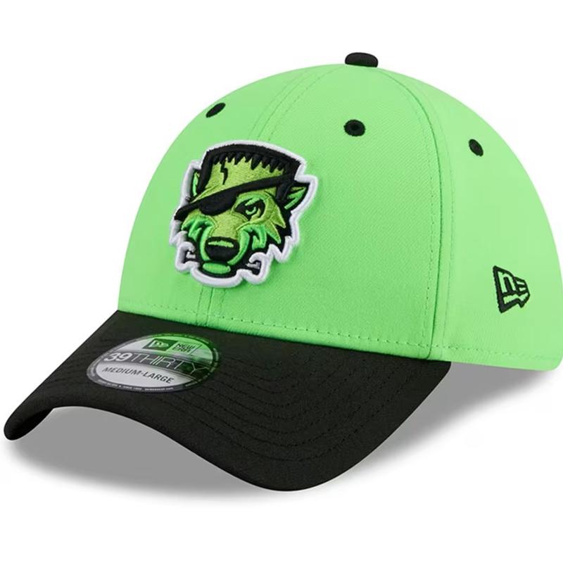 Erie SeaWolves NEC FrankenWolf Green Alt 39THIRTY Stretch-Fit Cap