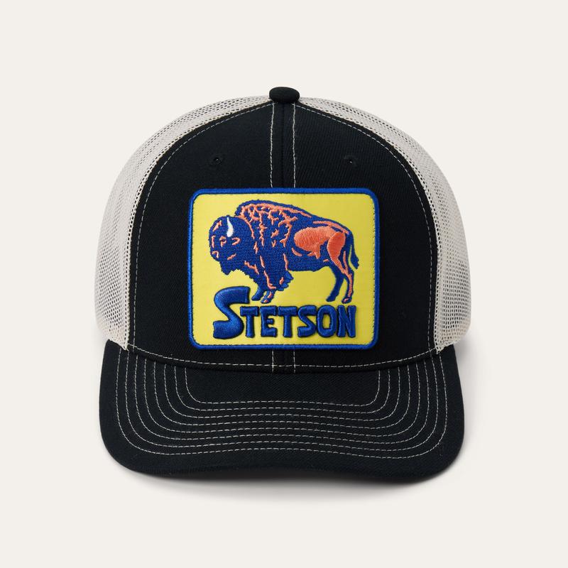 Bison Patch High Crown Trucker Hat