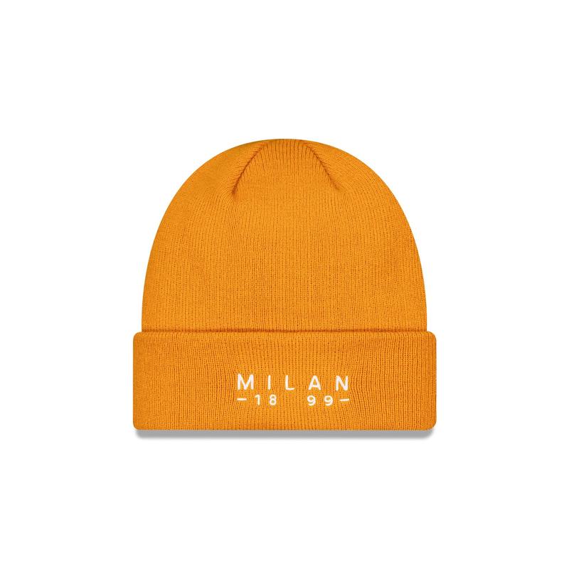 AC Milan Seasonal Orange Wordmark Cuff Knit Hat