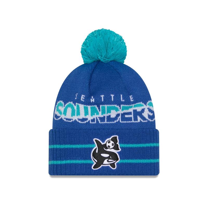 Seattle Sounders 2025 Jersey Hook Blue Pom Knit Hat