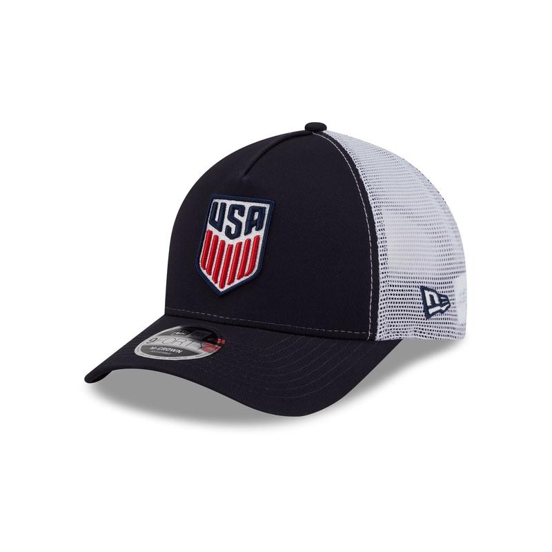 U.S. Soccer Men's National Team Navy 9FORTY M-Crown A-Frame Trucker Hat