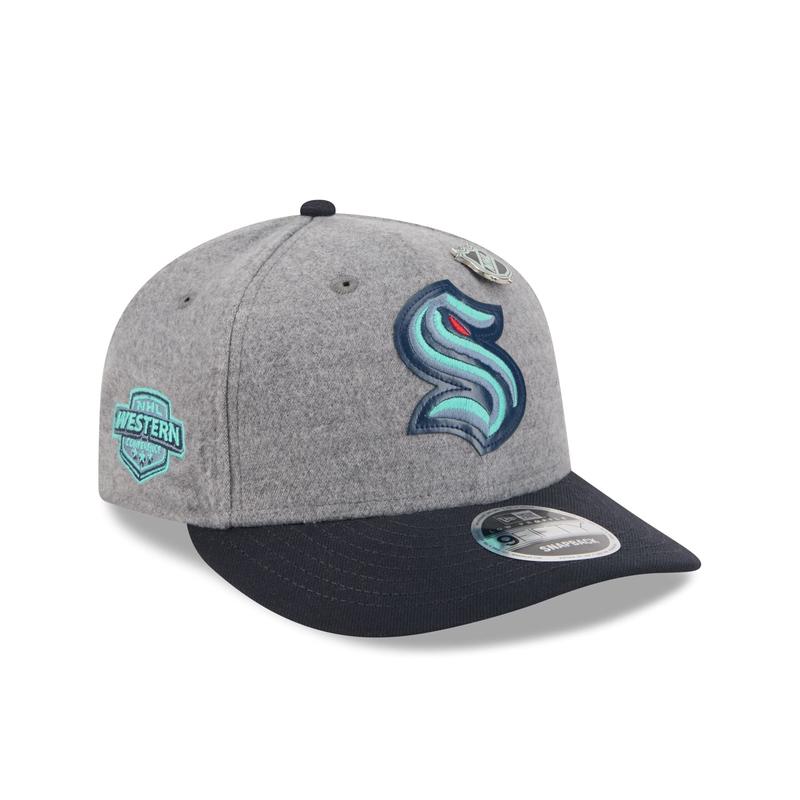 Seattle Kraken Heather Gray Wool Low Profile 9FIFTY Snapback Hat